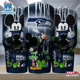 Seattle Seahawks NFL Mickey Mouse Pattern Tumbler