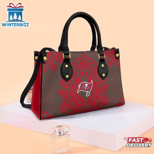 Tampa Bay Buccaneers Flower Pattern NFL Leather Handbag