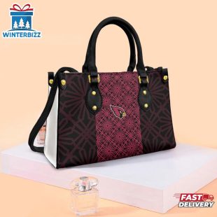 Arizona Cardinals Flower Pattern NFL Logo Team Leather Handbag