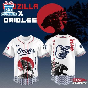 Baltimore Orioles MLB x Godzilla Baseball Jersey Shirt For Fans