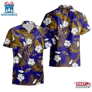 Baltimore Ravens Tropical Flowers Hawaiian Shirts For Fan