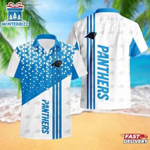 Carolina Panthers Triangle Abstract Pattern Hawaii Shirt