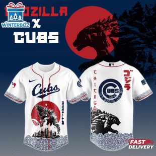 Chicago Cubs MLB x Godzilla Baseball Jersey Shirt For Fans
