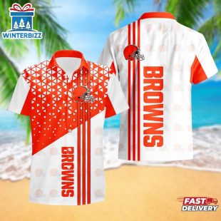 Cleveland Browns Triangle Abstract Pattern Hawaii Shirt