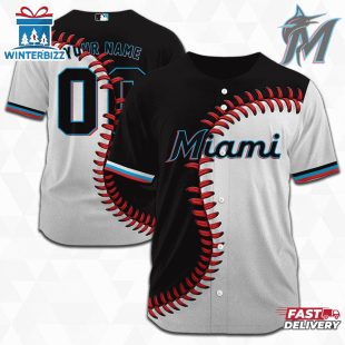 Custom Name And Number Miami Marlins MLB Baseball Jersey