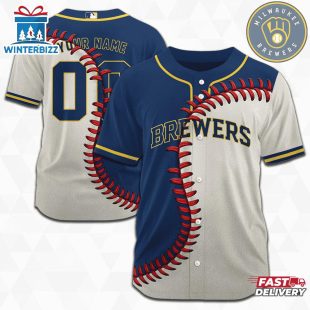 Custom Name And Number Milwaukee Brewers MLB Baseball Jersey