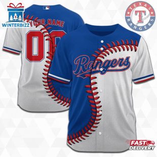 Custom Name And Number Texas Rangers MLB Baseball Jersey