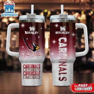 Custom Name Arizona Cardinals Team Pattern Tumbler 40Oz With Handle