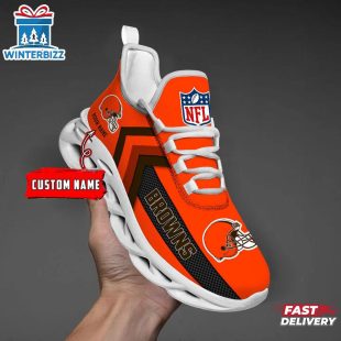 Custom Name Cleveland Browns Sport NFL Max Soul Shoes