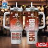 Custom Name Cleveland Browns Team Pattern Tumbler 40Oz With Handle