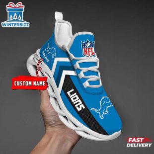 Custom Name Detroit Lions Sport NFL Max Soul Shoes