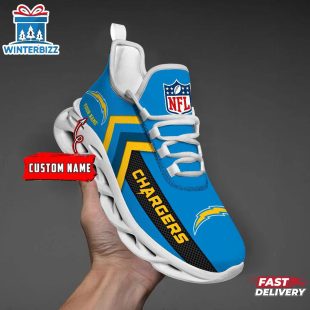Custom Name Los Angeles Chargers Sport NFL Max Soul Shoes