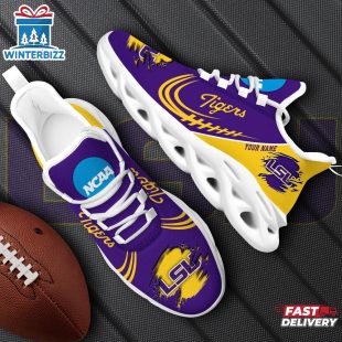 Custom Name LSU TIGERS NCAA Team Sport Max Soul Shoes