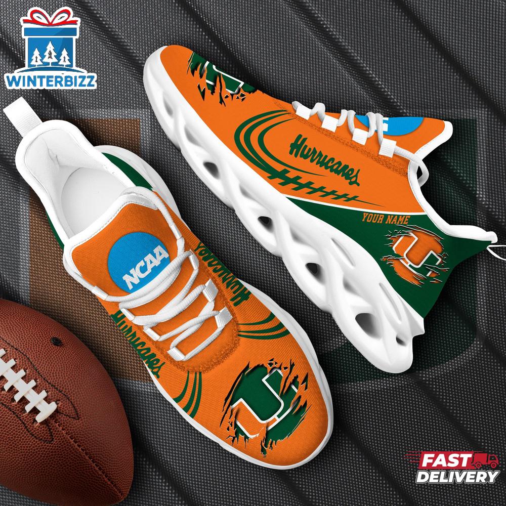 Custom Name Miami Hurricanes NCAA Team Sport Max Soul Shoes Custom Name Miami Hurricanes NCAA Team Sport Max Soul Shoes