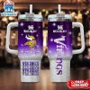 Custom Name Minnesota Vikings Team Pattern Tumbler 40Oz With Handle