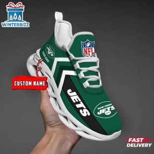 Custom Name New York Jets Sport NFL Max Soul Shoes