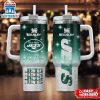 Custom Name New York Jets Team Pattern Tumbler 40Oz With Handle