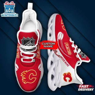 Custom Name NHL Calgary Flames Team Sport Max Soul Shoes