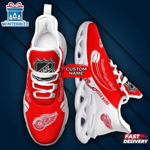 Custom Name NHL Detroit Red Wings Team Sport Max Soul Shoes
