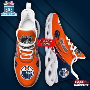 Custom Name NHL Edmonton Oilers Team Sport Max Soul Shoes