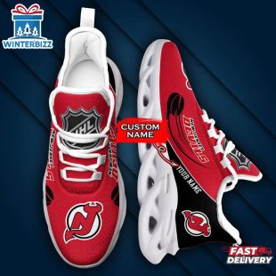 Custom Name NHL New Jersey Devils Team Sport Max Soul Shoes