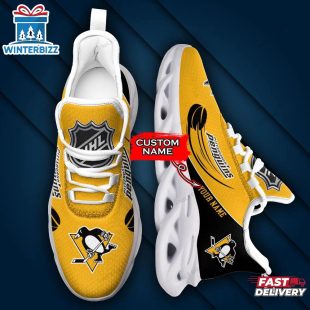Custom Name NHL Pittsburgh Penguins Team Sport Max Soul Shoes