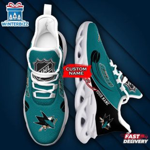 Custom Name NHL San Jose Sharks Team Sport Max Soul Shoes