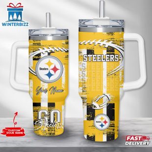 Custom Name Pittsburgh Steelers NFL Tumbler 40Oz With Handle