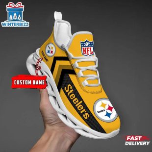 Custom Name Pittsburgh Steelers Sport NFL Max Soul Shoes