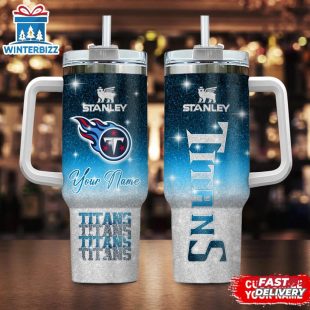 Custom Name Tennessee Titans Team Pattern Tumbler 40Oz With Handle