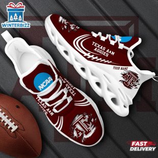 Custom Name Texas A&M Aggies NCAA Team Sport Max Soul Shoes