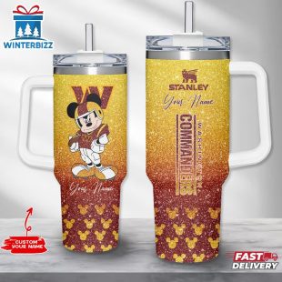 Custom Name Washington Commanders Mickey Mouse Tumbler 40Oz With Handle