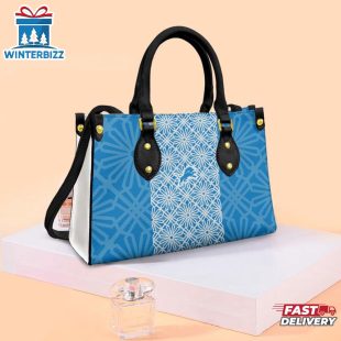 Detroit Lions Flower Pattern NFL Logo Team Leather Handbag