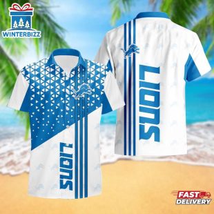 Detroit Lions Triangle Abstract Pattern Hawaii Shirt