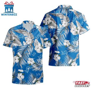 Detroit Lions Tropical Flowers Hawaiian Shirts For Fan