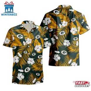 Green Bay Packers Tropical Flowers Hawaiian Shirts For Fan