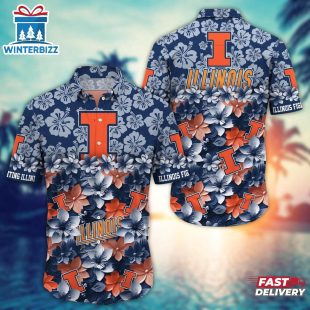Illinois Fighting Illini NCAA Summer Hawaiian Shirt Gift For Fans