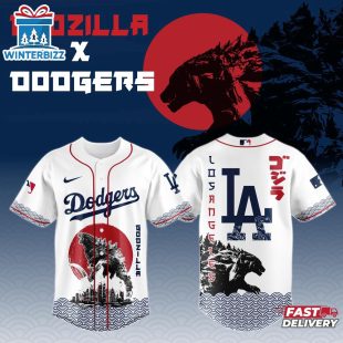 Los Angeles Dodgers MLB x Godzilla Baseball Jersey Shirt For Fans