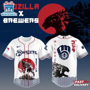 Milwaukee Brewers MLB x Godzilla Baseball Jersey Shirt For Fans