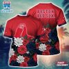 MLB Boston Red Sox All Over Print T-Shirt Floral Vibes For Fans Sports
