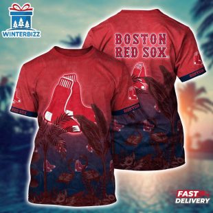 MLB Boston Red Sox All Over Print T-Shirt Paradise Bloom For Sports Enthusiasts