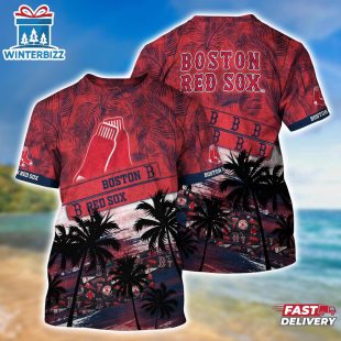 MLB Boston Red Sox All Over Print T-Shirt Sporty Chic For Fans Sports