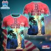 MLB Boston Red Sox All Over Print T-Shirt Tropical Elegance For Fans Sports