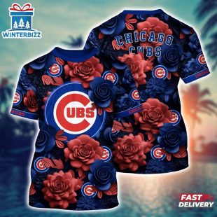 MLB Chicago Cubs All Over Print T-Shirt Tropical Trends For Fans Sports
