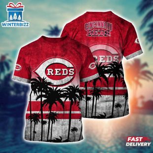 MLB Cincinnati Reds All Over Print T-Shirt Casual Style For Fans Sports
