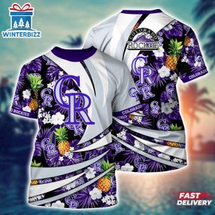 MLB Colorado Rockies All Over Print T-Shirt Athletic Aura For Fans Baseball