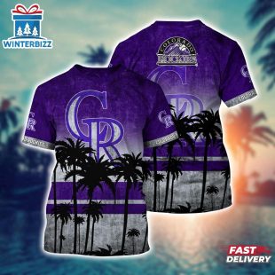 MLB Colorado Rockies All Over Print T-Shirt Casual Style For Fans Sports