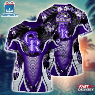 MLB Colorado Rockies All Over Print T-Shirt Champion Comfort For Fans Sports