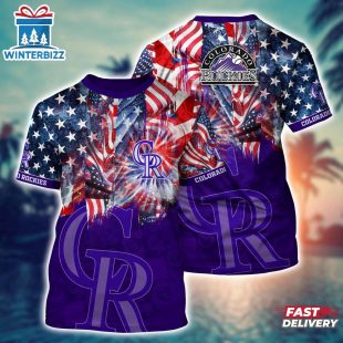 MLB Colorado Rockies All Over Print T-Shirt Hawaiian Heatwave For Fans Sports