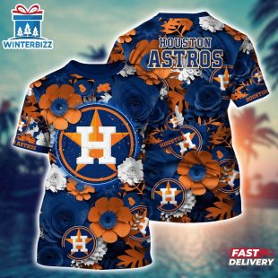 MLB Houston Astros All Over Print T-Shirt Sunset Slam Chic For Fans Sports